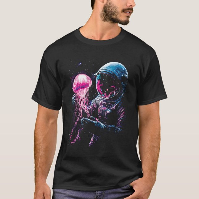 Camiseta Astronaut Jellyfish Outer Space Explorer Galaxy Sc (Anverso)