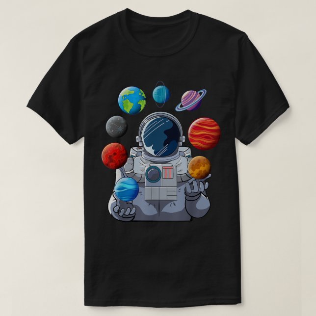 Camiseta Astronaut Juggling Planets Art (Diseño del anverso)