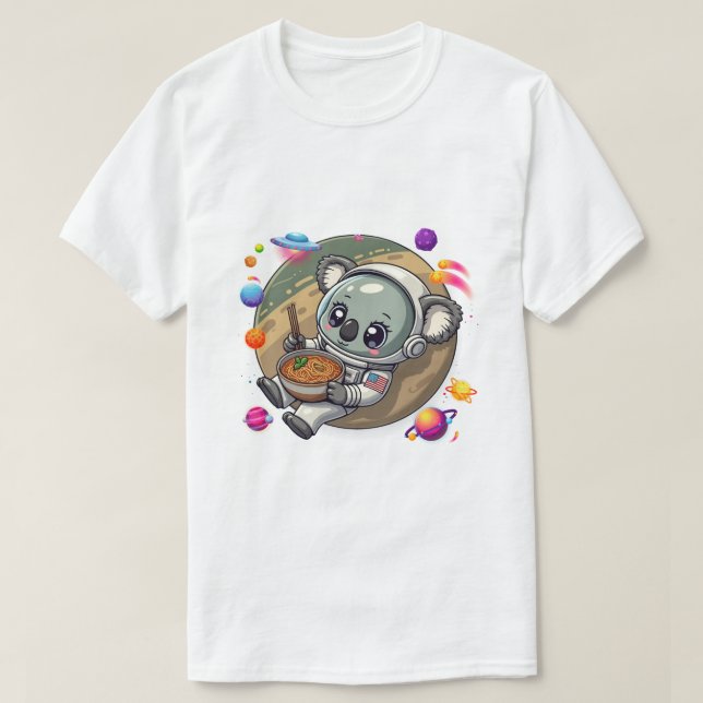 Camiseta Astronaut Koala Ramen en el espacio: Aventuras OVN (Diseño del anverso)