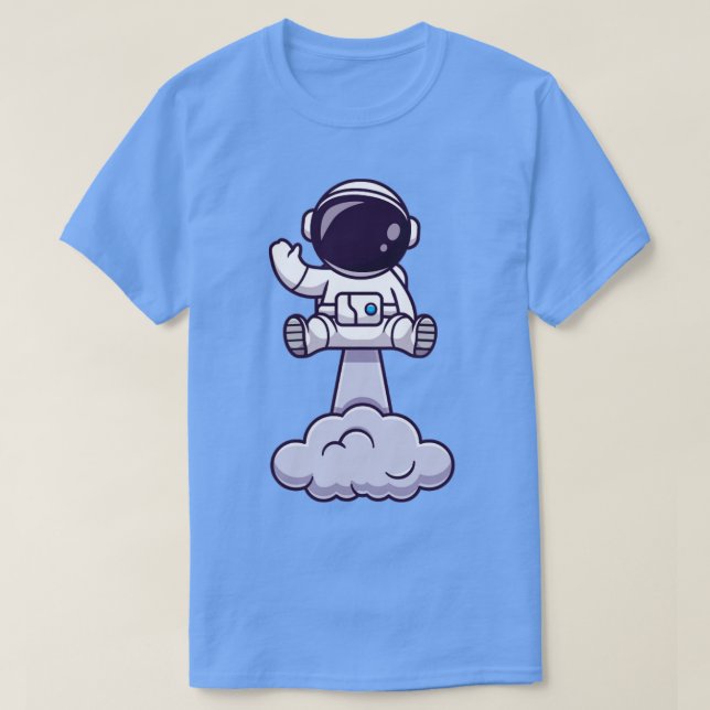Camiseta Astronaut Launching On Space And Waving Hand Carto (Diseño del anverso)