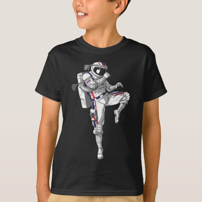 Camiseta Astronaut Muay Thai Boxeo Karate Kickboxing Marti (Anverso)