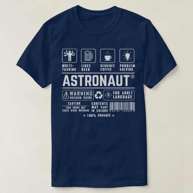 Camiseta Astronaut Multitasking Beer Coffee Problem Solving (Diseño del anverso)