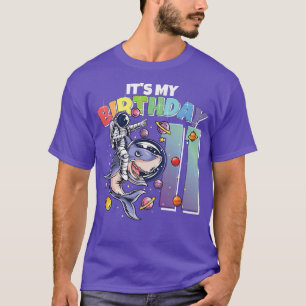 Camiseta Astronaut on Shark 11st Birthday Boy Girl 11 Years