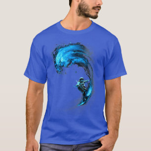 Camiseta Astronaut Outer Space Surfer Surfing Blue Galay Wa