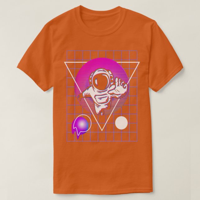 Camiseta Astronaut Outrun Synthwave 80s (Diseño del anverso)