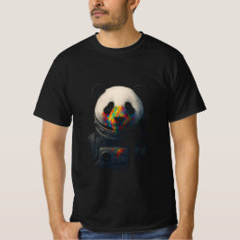 Camiseta Astronaut Panda with Neon Paint Splash