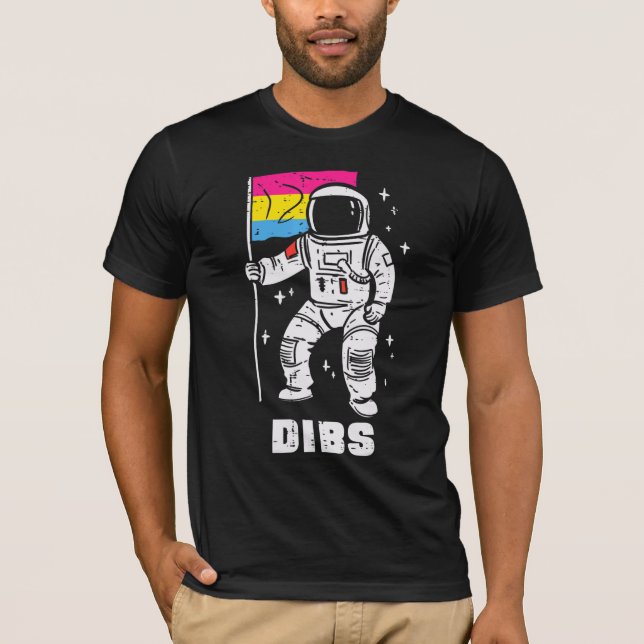 Camiseta Astronaut Pansexual Flag Dibs Pan Pride Lgbt Space (Anverso)