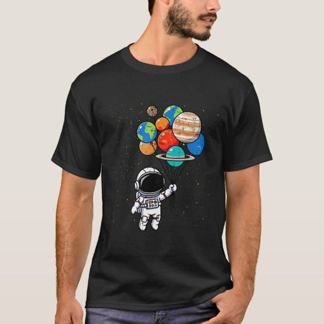 Camiseta Astronaut Planet Balloons Cute Space Galaxy Boys G (Anverso)