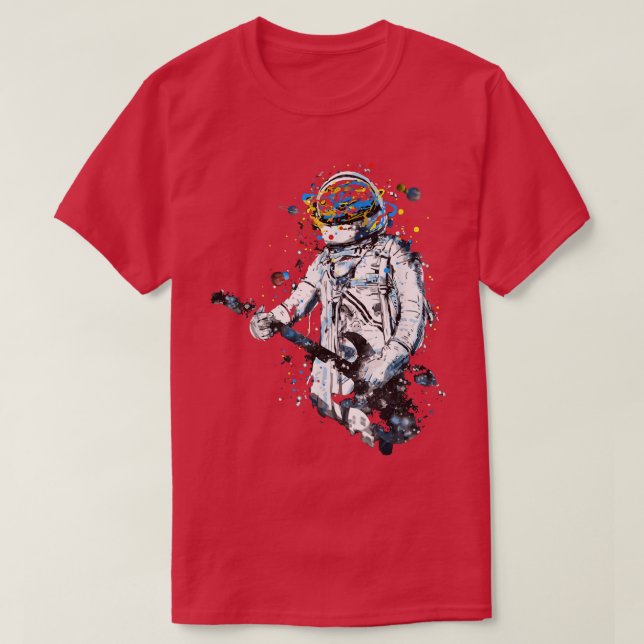 Camiseta Astronaut Playing Guitar in Space Suit Graphic  (Diseño del anverso)
