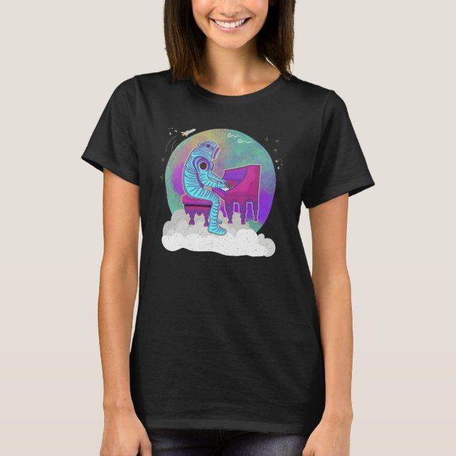 Camiseta Astronaut Playing Piano On A Cloud In Outer Space  (Anverso)