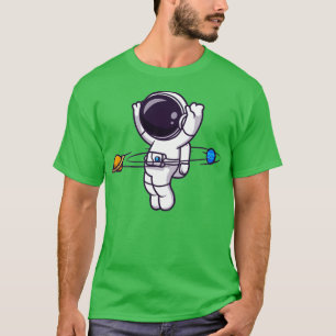 Camiseta Astronaut Playing Planet Ball Cartoon