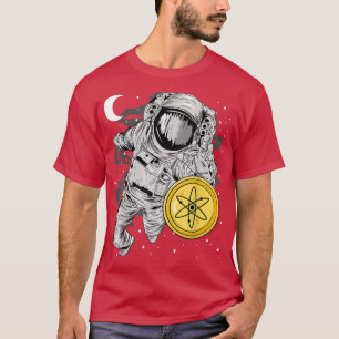 Camiseta Astronaut Reaching Cosmos ATOM Coin To The Moon Cr