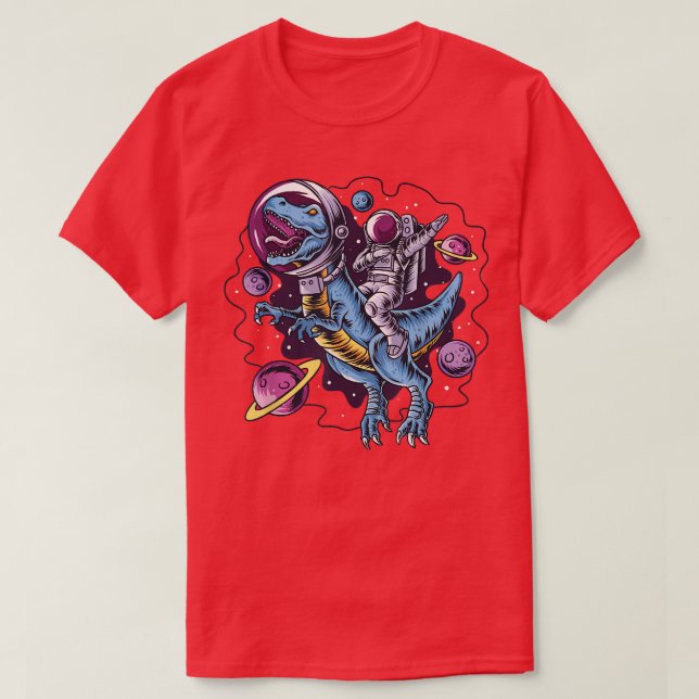 Camiseta Astronaut Riding T-Rex Dinosaur Astro T-Rex Space  (Diseño del anverso)