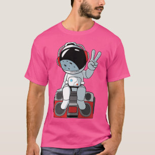 Camiseta Astronaut sits on tape recorder