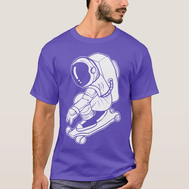 Camiseta Astronaut Skateboard Athlete or Sports Lover Gift  (Anverso)