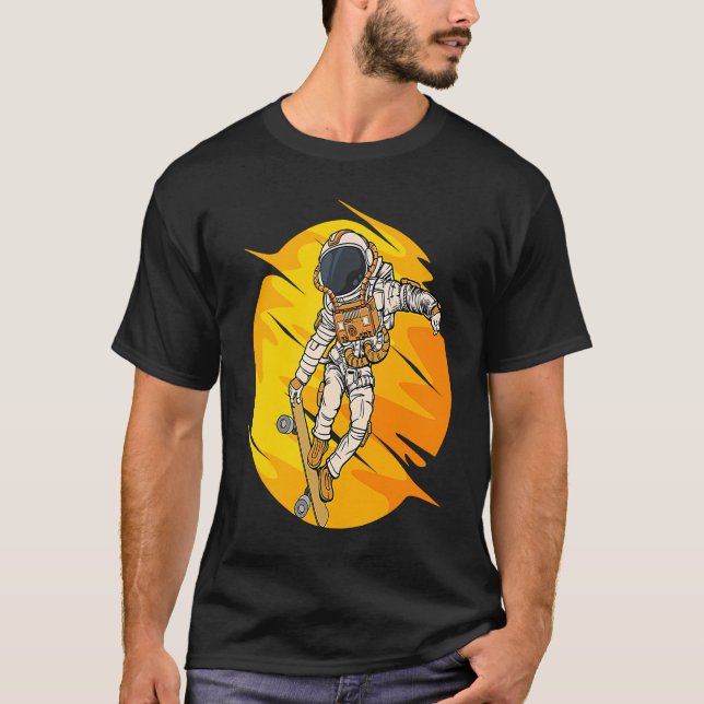 Camiseta Astronaut Skateboard Skating Space Cosmos Astronau (Anverso)
