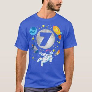 Camiseta Astronaut  Space  7th Bday  7 Years Old Bday Boy 