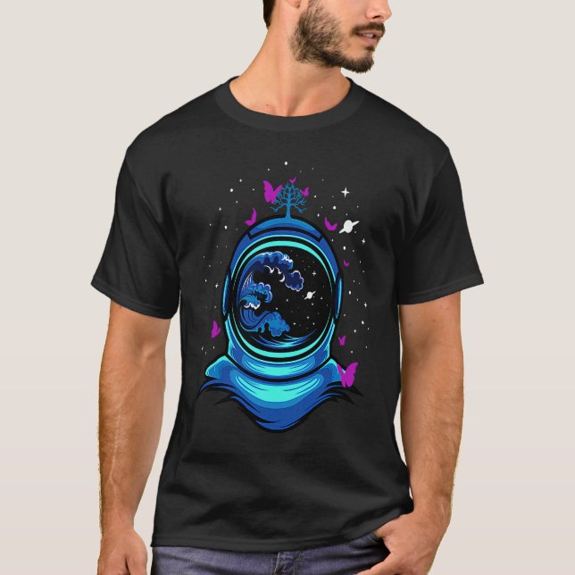Camiseta Astronaut  Space Butterflies Astronauts Helmet Cos (Anverso)