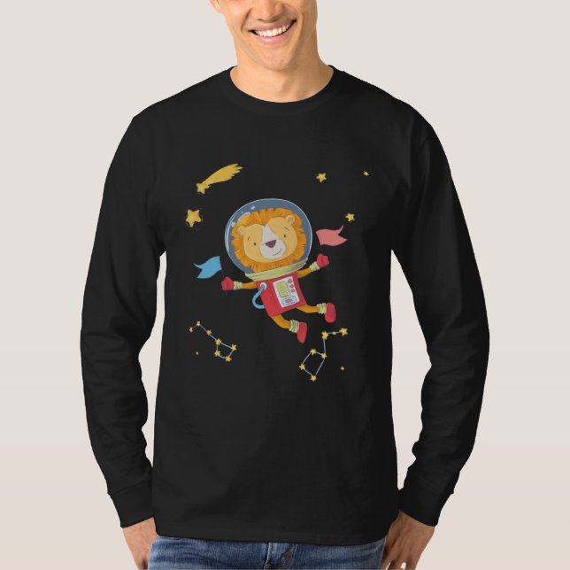 Camiseta astronaut space lion wear galaxy (Anverso)