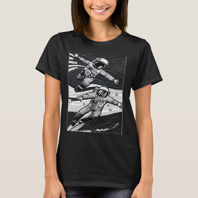 Camiseta Astronaut Surfing in a Space Wave (Anverso)