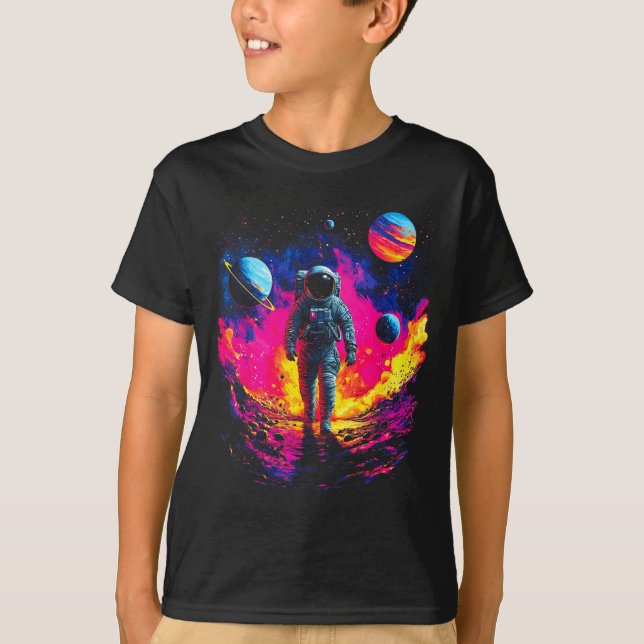 Camiseta Astronaut Walking In Galaxy Outer Space Explorer S (Anverso)