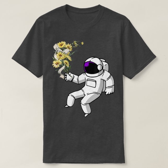 Camiseta Astronaut With Flowers  (Diseño del anverso)