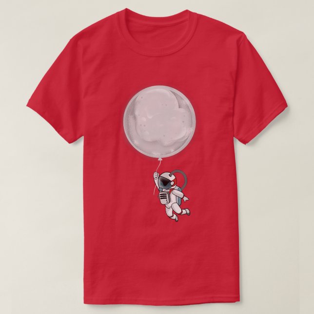 Camiseta Astronaut With Moon Balloon  (Diseño del anverso)