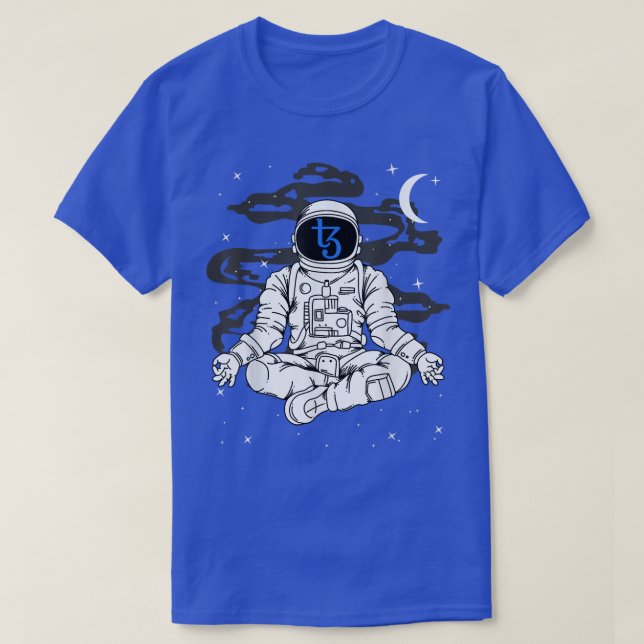 Camiseta Astronaut Yoga Tezos XTZ Coin To The Moon Crypto T (Diseño del anverso)