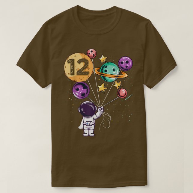 Camiseta Astronauta 12º cumpleaños Chicas amante del espaci (Diseño del anverso)