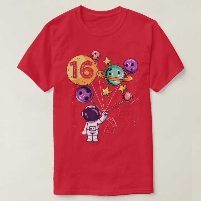 Camiseta Astronauta 16º cumpleaños niños Chicas amante del  (Diseño del anverso)