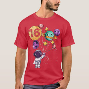 Camiseta Astronauta 16º cumpleaños niños Chicas amante del 