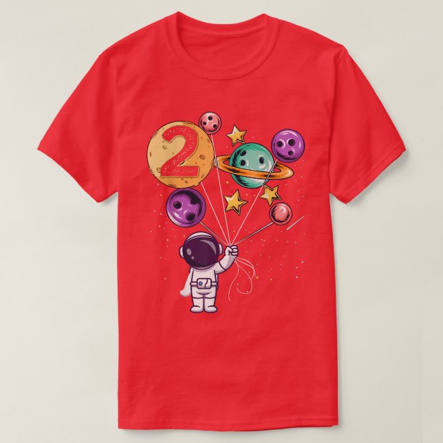 Camiseta Astronauta 2º cumpleaños niños Chicas amante del e (Diseño del anverso)