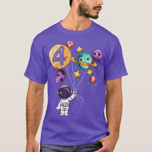 Camiseta Astronauta 4º cumpleaños niños Chicas amante del e