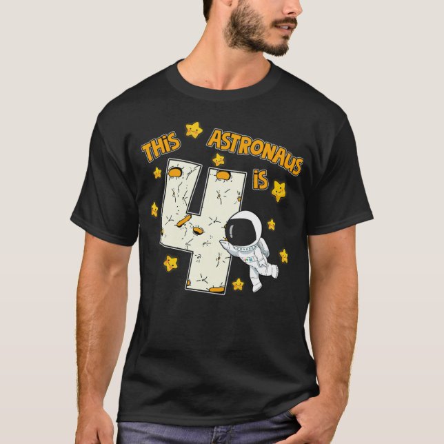 Camiseta Astronauta 4.ª alpaca regalo del cohete espacial (Anverso)