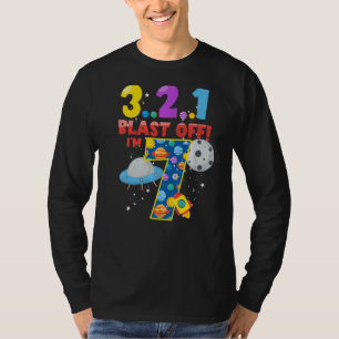 Camiseta Astronauta 7 cumpleaños 7 años 3 2 1 explosión