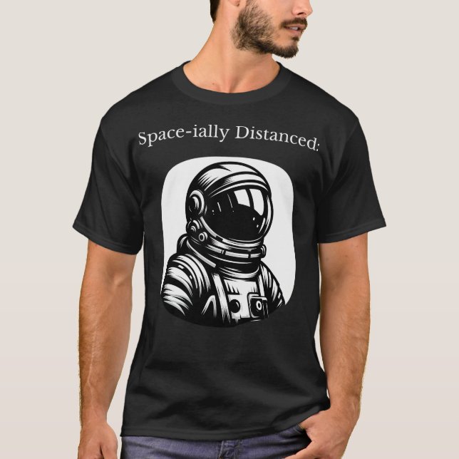 Camiseta Astronauta a distancia desde el espacio (Anverso)