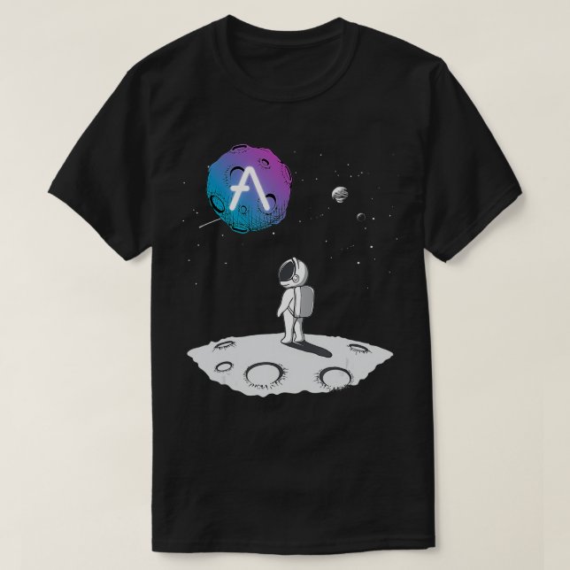Camiseta Astronauta Aave Cryptocurrency Moon In the Univers (Diseño del anverso)
