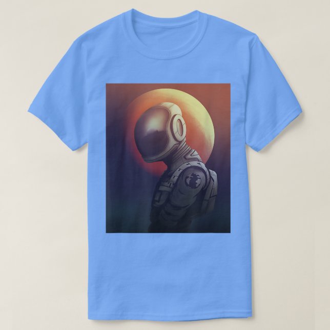 Camiseta Astronauta abstracta con antecedentes de Marte Hom (Diseño del anverso)