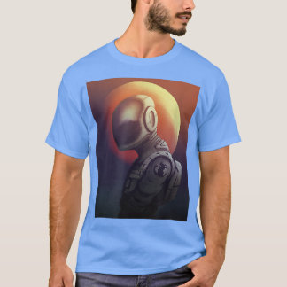 Camiseta Astronauta abstracta con antecedentes de Marte Hom