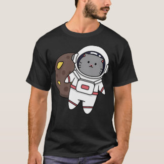 Camiseta Astronauta Al Gato Graso En El Espacio