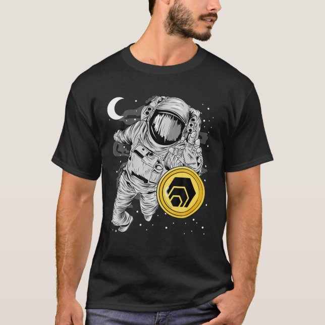 Camiseta Astronauta Alcanzando La Moneda HEX A La Mon Crypt (Anverso)