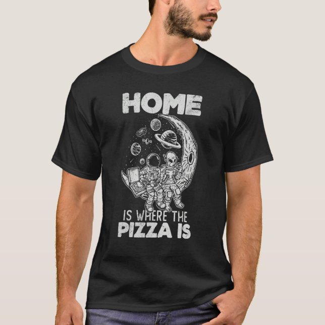Camiseta Astronauta Alien Comiendo Pizza En El Cosmos Pizza (Anverso)