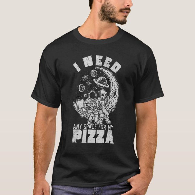 Camiseta Astronauta alienígena comiendo pizza en cosmos que (Anverso)