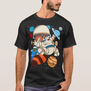 Camiseta Astronauta animal de ciencia espacial Panda rojo