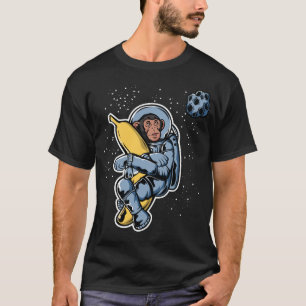 Camiseta Astronauta Ape abrazando la banana en el espacio