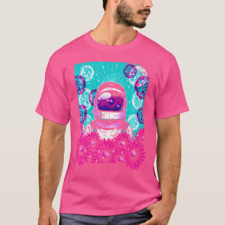 Camiseta Astronauta Astral Sunflowers Vaporwave Outrun Spac