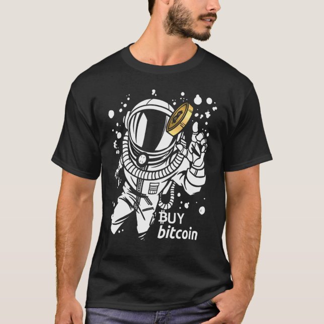 Camiseta Astronauta Atrapa Bitcoin Compra Bitcoin Mono Cibe (Anverso)
