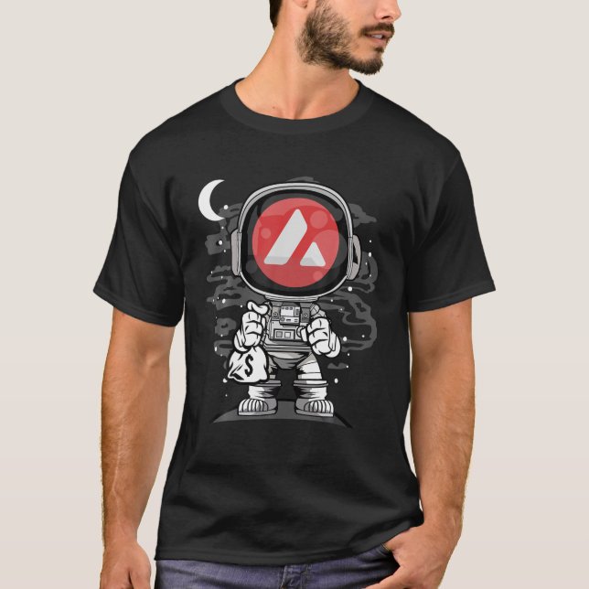 Camiseta Astronauta Avalanche AVAX Moneda Cripto Token W (Anverso)