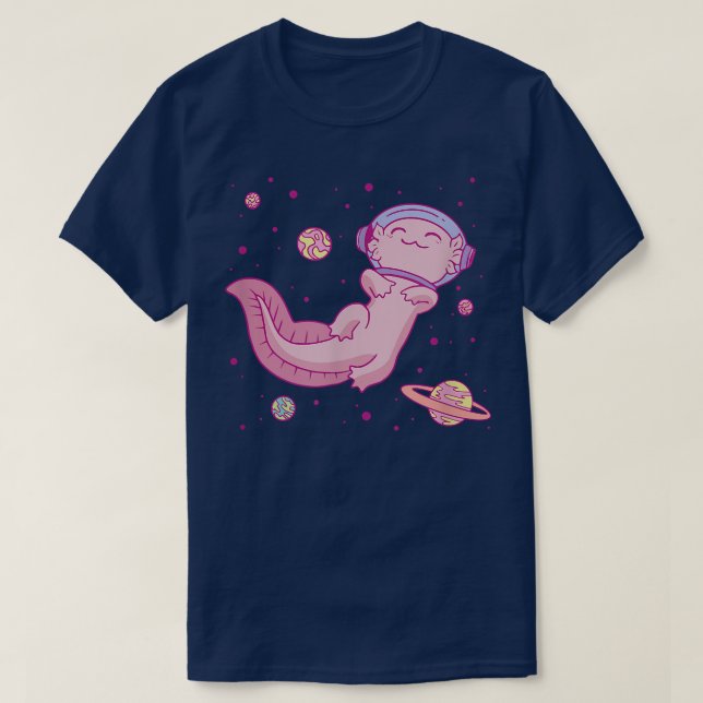 Camiseta Astronauta Axolotl Spaceman Planetas espaciales ex (Diseño del anverso)