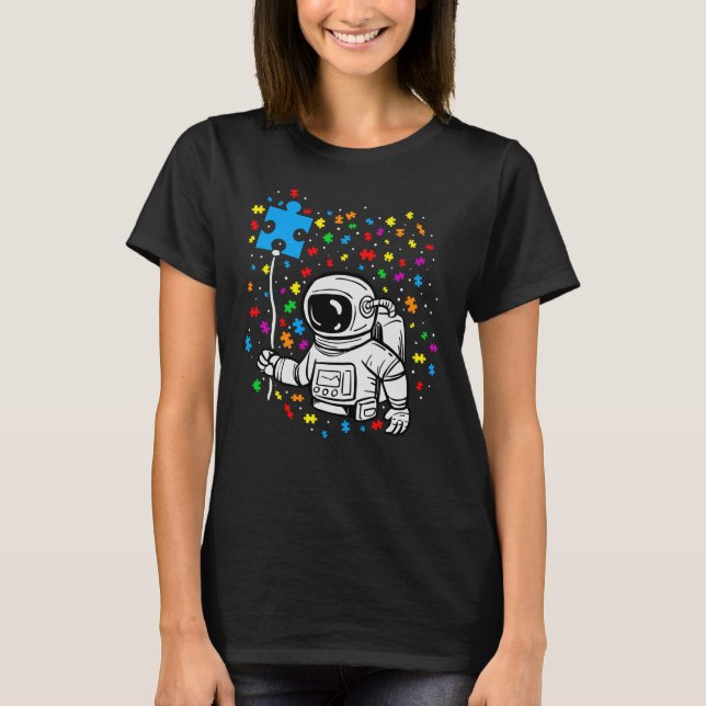 Camiseta Astronauta Balón autismo niño espacio niños (Anverso)